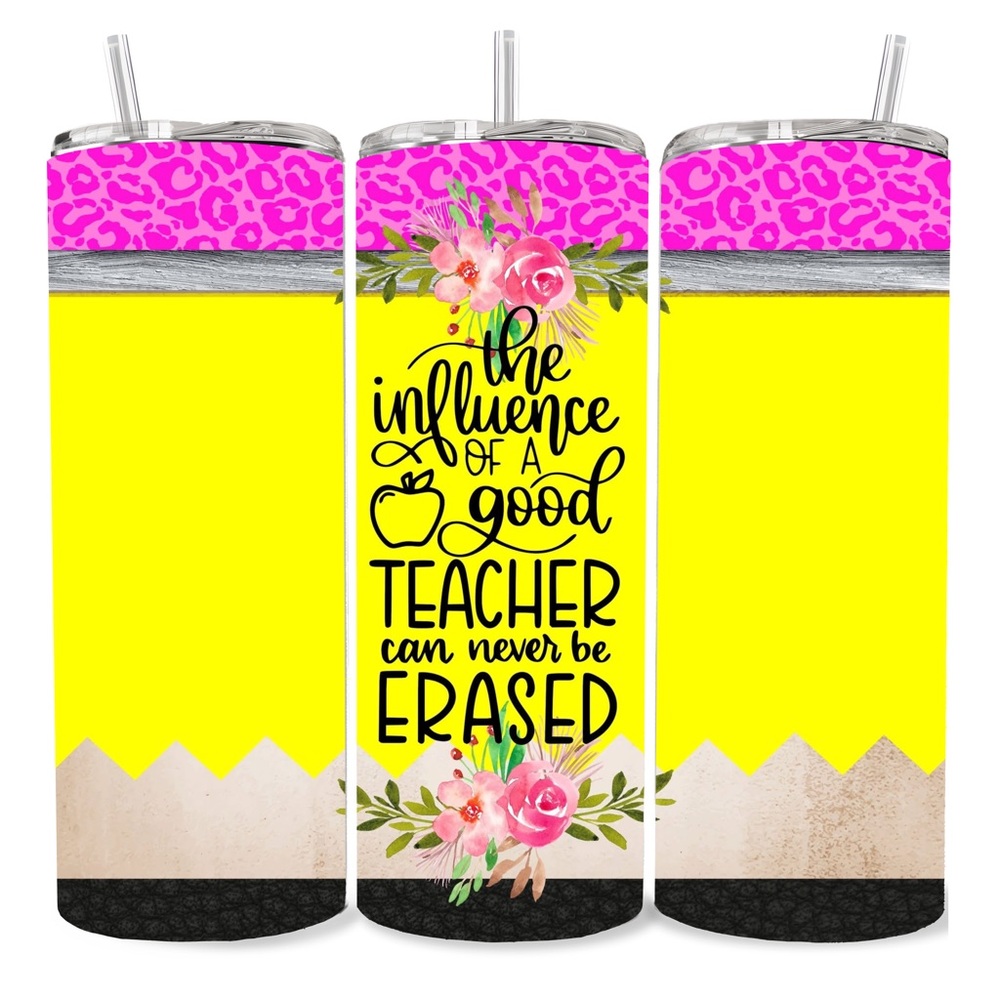 Teacher 20 oz Tumbler with Pink Leopard Print
